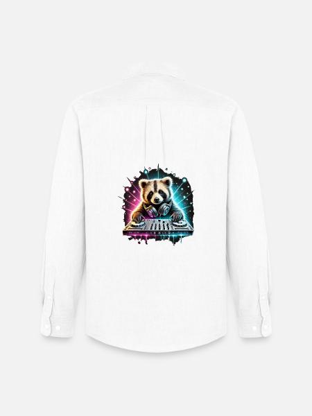 RackoonBeatz at the turntables - DJ Waschbär - Men's Oxford Shirt by Stanley/Stella - white