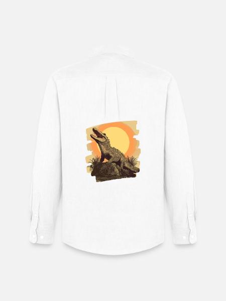 Crocodile Rétro - Chemise Oxford homme Stanley/Stella - blanc
