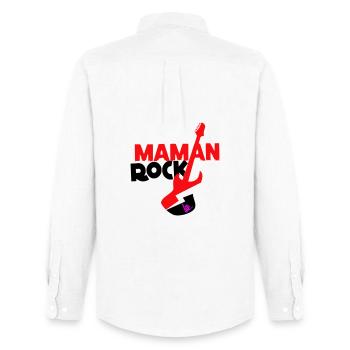 Maman rock - Chemise Oxford homme Stanley/Stella - blanc - Dos - AI Model Male 185 dark (185cm)