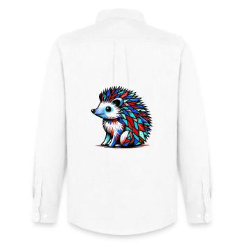 Hedgehog - Men's Oxford Shirt by Stanley/Stella - white - Back - AI Model Male 185 dark (185cm)