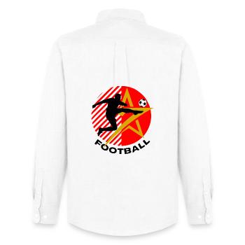Football - Men's Oxford Shirt by Stanley/Stella - white - Back - AI Model Male 185 dark (185cm)