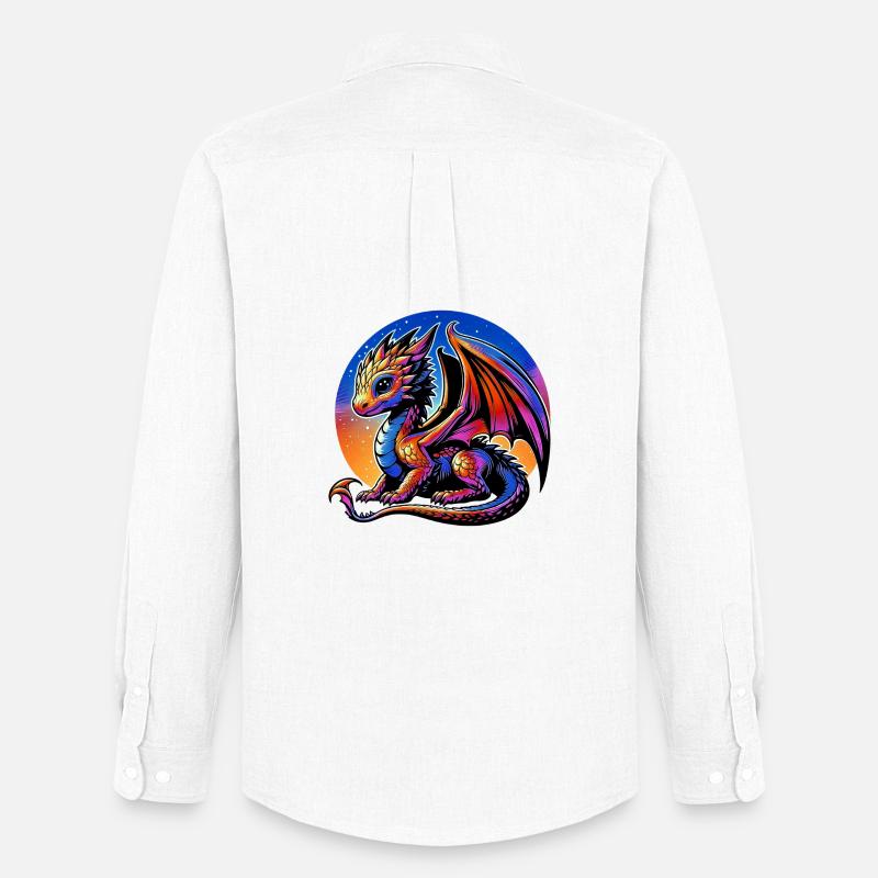 Drache - Männer Oxford Hemd von Stanley/Stella - Weiß