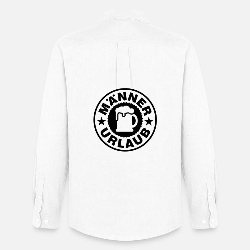 Männer Urlaub Bier - Männer Oxford Hemd von Stanley/Stella - Weiß