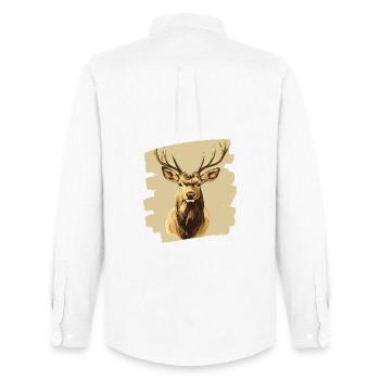 Deer with antlers - Men's Oxford Shirt by Stanley/Stella - white - Back - AI Model Male 185 dark (185cm)