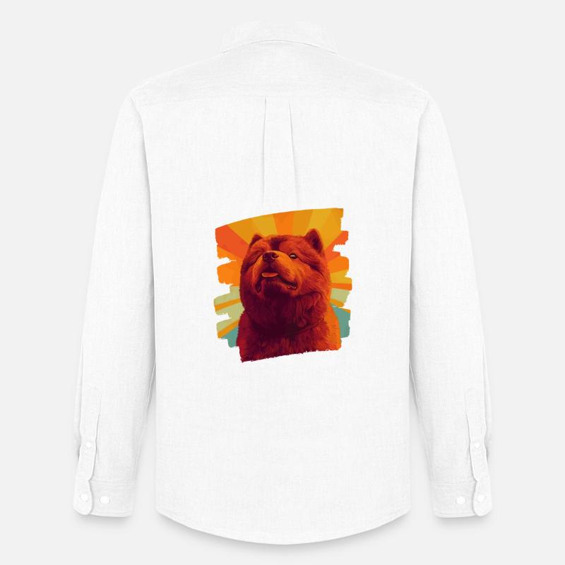 Chow Chow - Männer Oxford Hemd von Stanley/Stella - Weiß