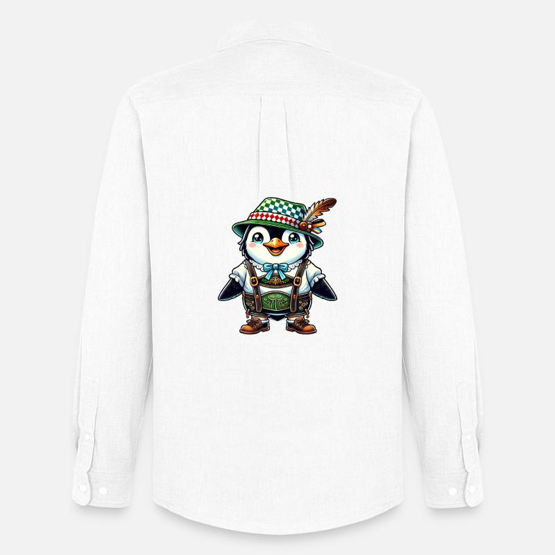 Bayerischer Pinguin - Männer Oxford Hemd von Stanley/Stella - Weiß