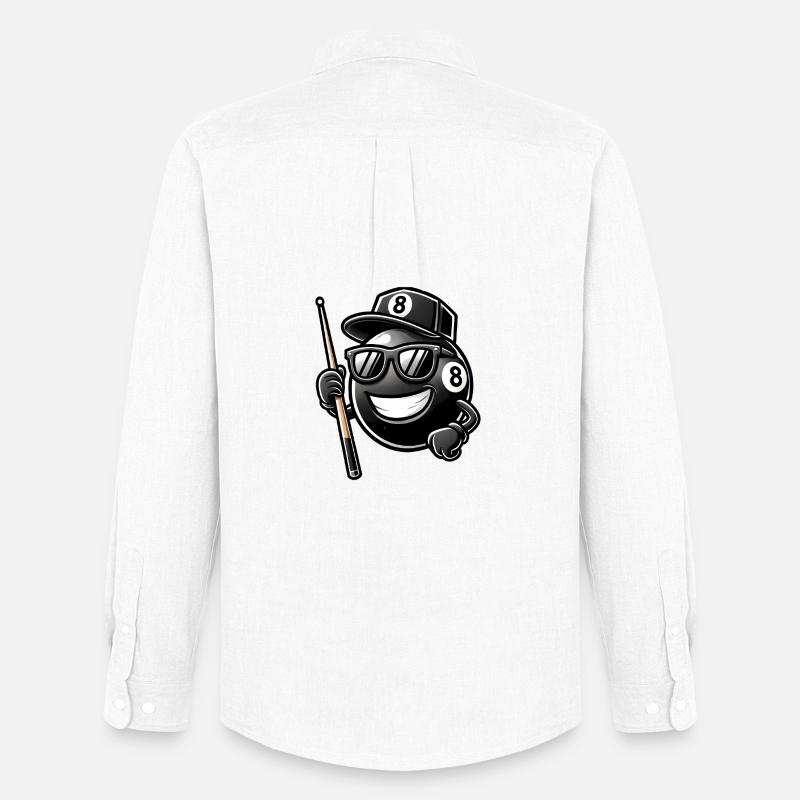 Cooles Billard 8-Ball Design - Männer Oxford Hemd von Stanley/Stella - Weiß