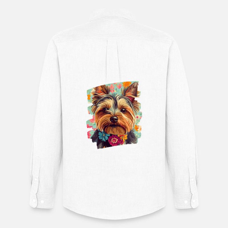 Yorkshire Terrier - Männer Oxford Hemd von Stanley/Stella - Weiß