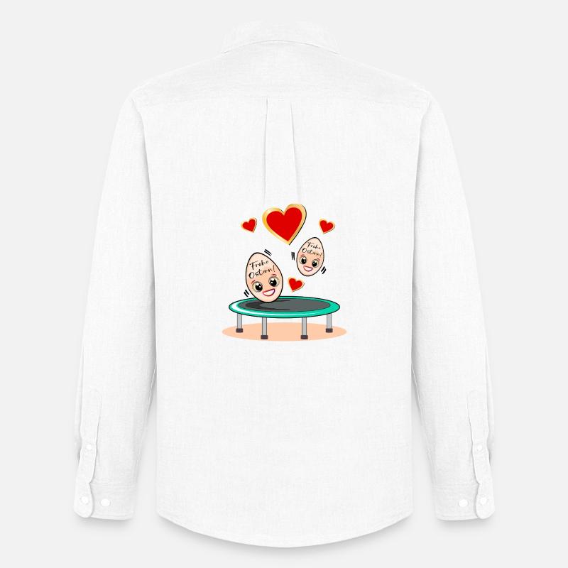 OSTERGESCHENKE OSTEREIER TRAMPOLIN - Männer Oxford Hemd von Stanley/Stella - Weiß