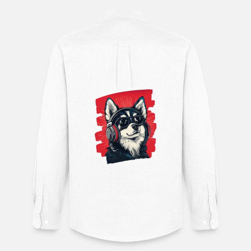 Pomsky - Männer Oxford Hemd von Stanley/Stella - Weiß