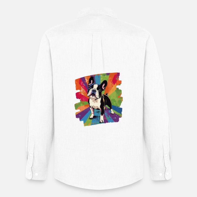 Bulldog francese francese - Stanley/Stella Camicia Oxford uomo - bianco