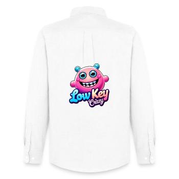Low Key Crazy - Men's Oxford Shirt by Stanley/Stella - white - Back - AI Model Male 185 dark (185cm)