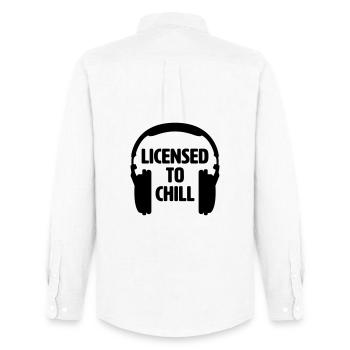Licensed to chill - Men's Oxford Shirt by Stanley/Stella - white - Back - AI Model Male 185 dark (185cm)