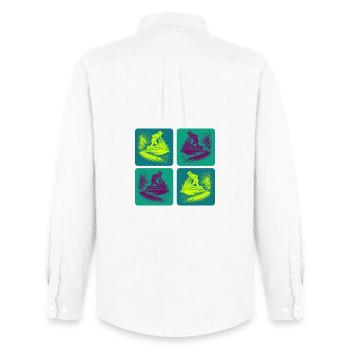 Jet Ski Splash Art – Neon Ride - Men's Oxford Shirt by Stanley/Stella - white - Back - AI Model Male 185 dark (185cm)