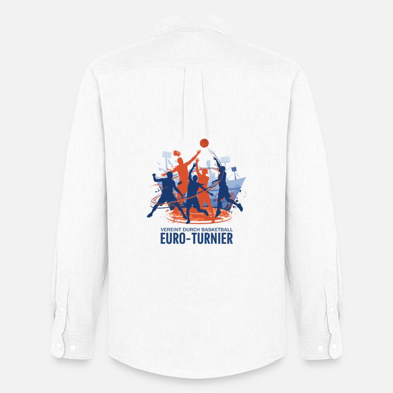 Basketball Turnier - Männer Oxford Hemd von Stanley/Stella - Weiß