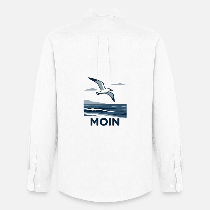 Moin Möwe - Männer Oxford Hemd von Stanley/Stella - Weiß