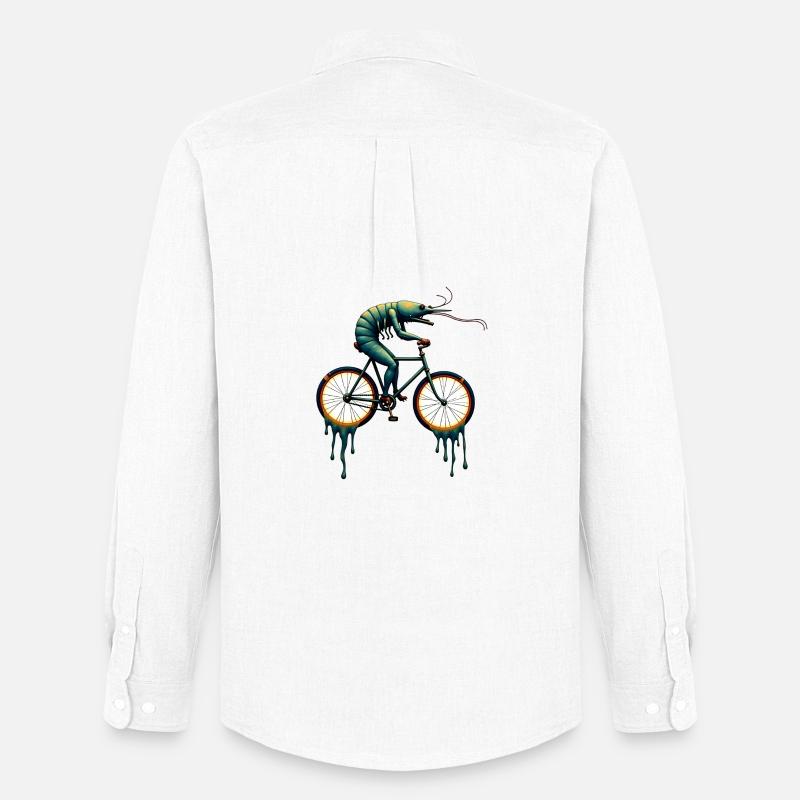 Traumhaftes Radsport-Krustentier - Männer Oxford Hemd von Stanley/Stella - Weiß