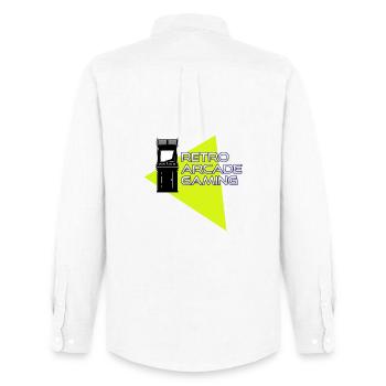 Retro arcade gaming - Chemise Oxford homme Stanley/Stella - blanc - Dos - AI Model Male 185 dark (185cm)