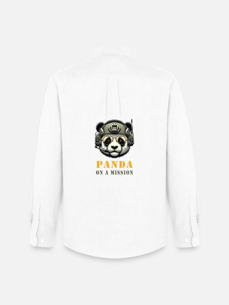 Panda in Mission / Military - Men's Oxford Shirt by Stanley/Stella - white