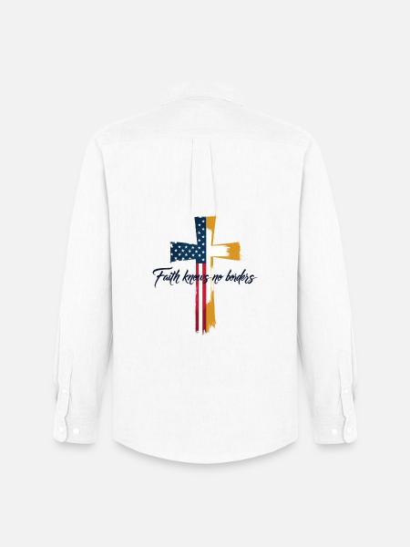 American and Vatican Flag - Men's Oxford Shirt by Stanley/Stella - white