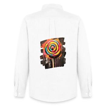 Lollipop lollipop candy candy - Men's Oxford Shirt by Stanley/Stella - white - Back - AI Model Male 185 dark (185cm)