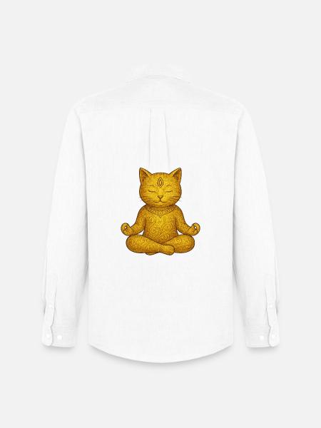 Yoga Cat - Men's Oxford Shirt by Stanley/Stella - white