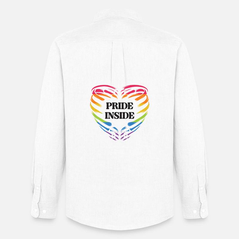 LGBT Pride Monat - Pride Inside - Männer Oxford Hemd von Stanley/Stella - Weiß