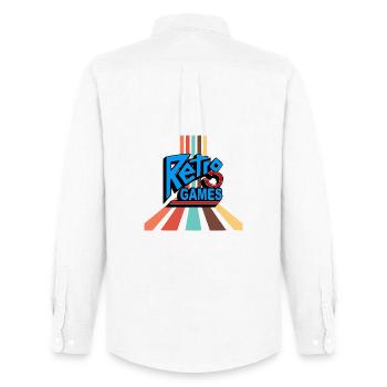 Retro games - Men's Oxford Shirt by Stanley/Stella - white - Back - AI Model Male 185 dark (185cm)