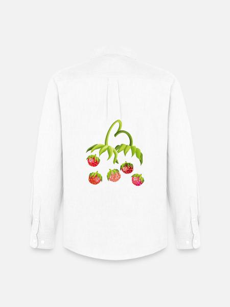 Erdbeerzeit Strawberry - Männer Oxford Hemd von Stanley/Stella - Weiß