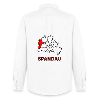 SPANDAU, un quartier de Berlin - Chemise Oxford homme Stanley/Stella - blanc - Dos - AI Model Male 185 dark (185cm)