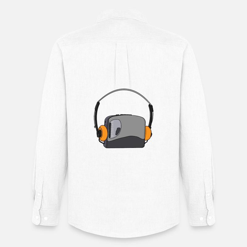 Cooler tragbarer Kassetten-Audio-Player - Männer Oxford Hemd von Stanley/Stella - Weiß