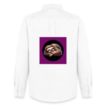Sloth - always stay cool with the calm - Men's Oxford Shirt by Stanley/Stella - white - Back - AI Model Male 185 dark (185cm)