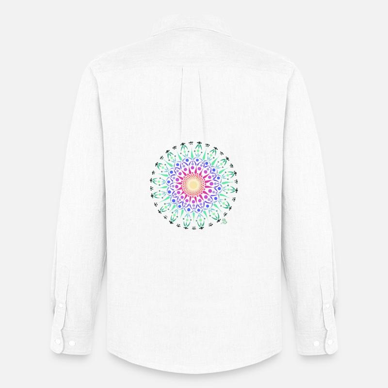 Mandala Lebensfreude - Männer Oxford Hemd von Stanley/Stella - Weiß