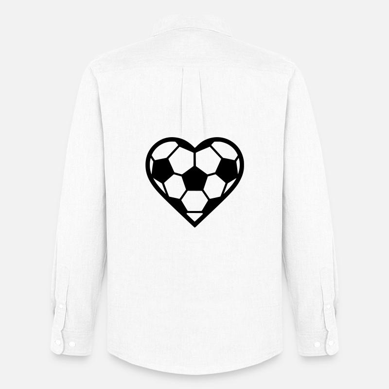 Fussball Herz schwarz - Männer Oxford Hemd von Stanley/Stella - Weiß