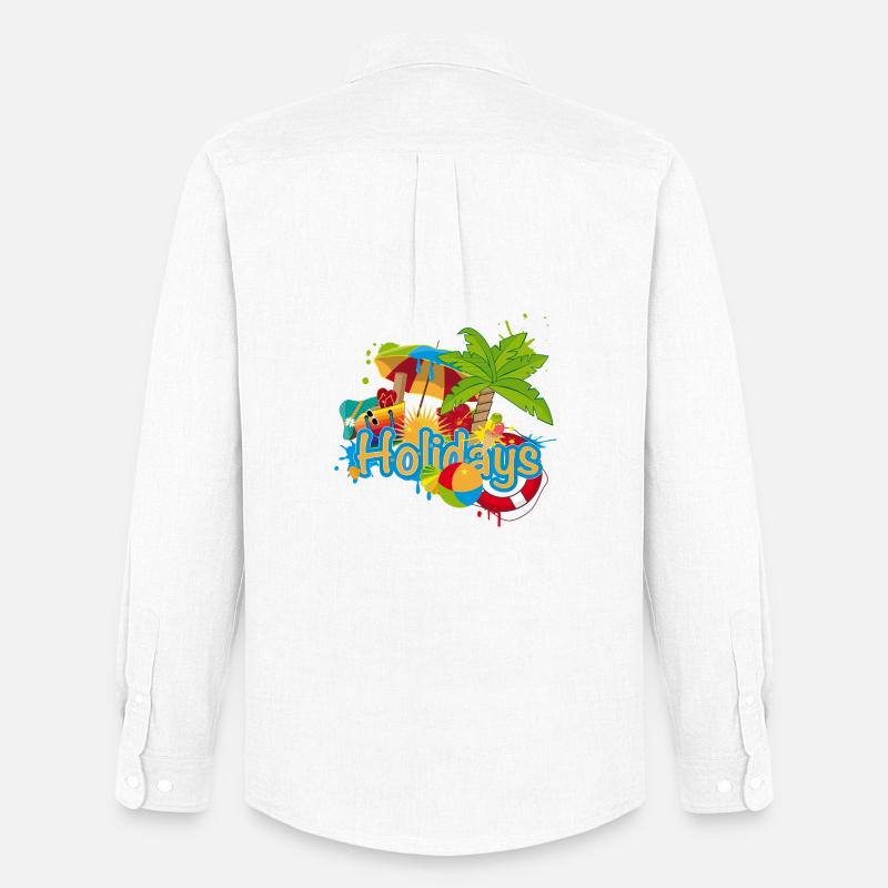 Buntes Sommer Graffiti Holidays - Männer Oxford Hemd von Stanley/Stella - Weiß