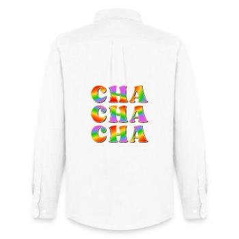REGENBOGENTANZ - TANZEN CHA CHA CHA - Männer Oxford Hemd von Stanley/Stella - Weiß - Hinten - AI Model Male 185 dark (185cm)