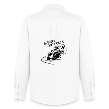 rarely off track - Men's Oxford Shirt by Stanley/Stella - white - Back - AI Model Male 185 dark (185cm)
