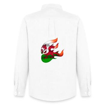 Flag of Wales - Welsh - Ninja - Men's Oxford Shirt by Stanley/Stella - white - Back - AI Model Male 185 dark (185cm)