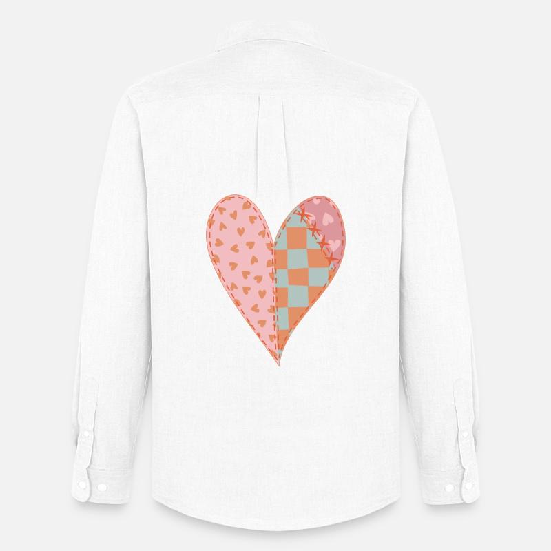 Patchwork Herz Nr. 2 - Männer Oxford Hemd von Stanley/Stella - Weiß