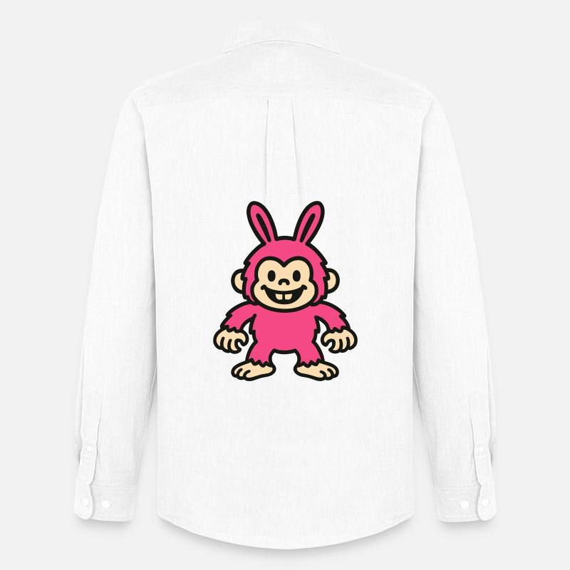 Rabbit Monkey - Männer Oxford Hemd von Stanley/Stella - Weiß