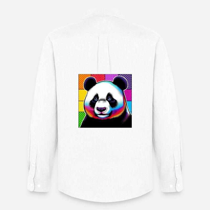 Panda - Männer Oxford Hemd von Stanley/Stella - Weiß