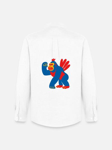 Popart Fantasy Gorilla - Men's Oxford Shirt by Stanley/Stella - white