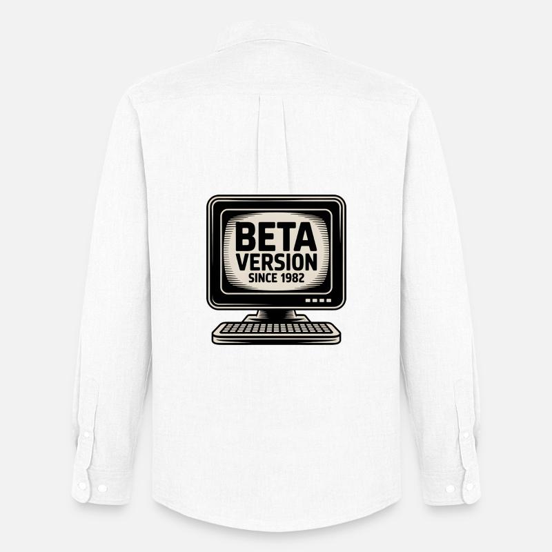 Retro Computer Beta Version Design - Männer Oxford Hemd von Stanley/Stella - Weiß