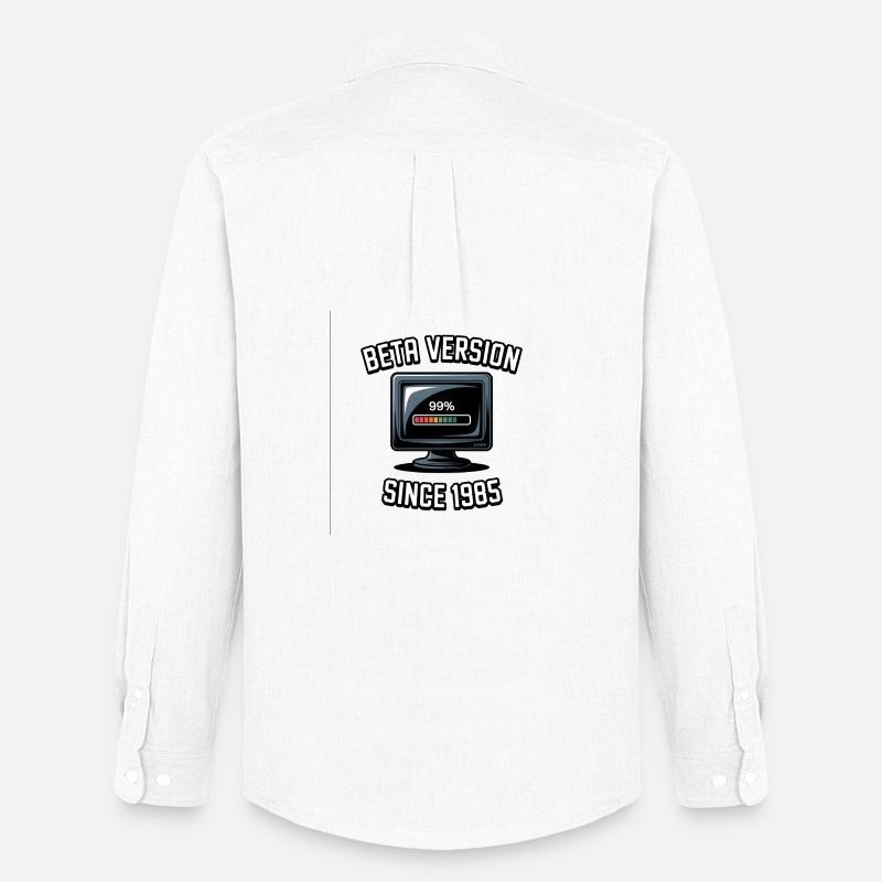 Retro Computer Fortschritt Design - Männer Oxford Hemd von Stanley/Stella - Weiß