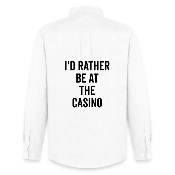 Je préfère être au casino - Chemise Oxford homme Stanley/Stella - blanc - Dos - AI Model Male 185 dark (185cm)