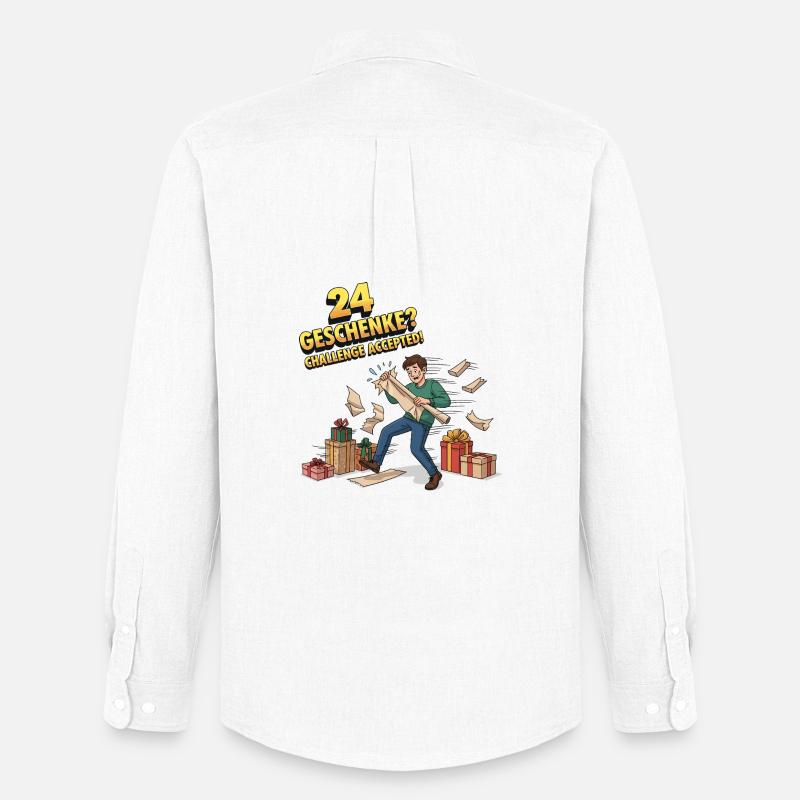 24 Geschenke? Challenge Accepted ! - Männer Oxford Hemd von Stanley/Stella - Weiß