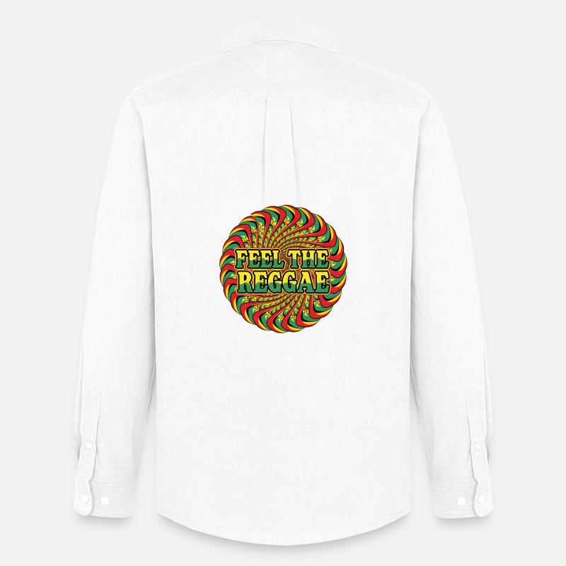 Feel the Reggae Psychedelic Rasta Style - Männer Oxford Hemd von Stanley/Stella - Weiß