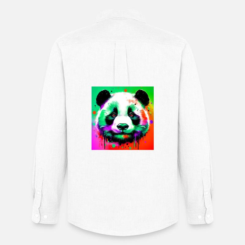 Panda - Männer Oxford Hemd von Stanley/Stella - Weiß