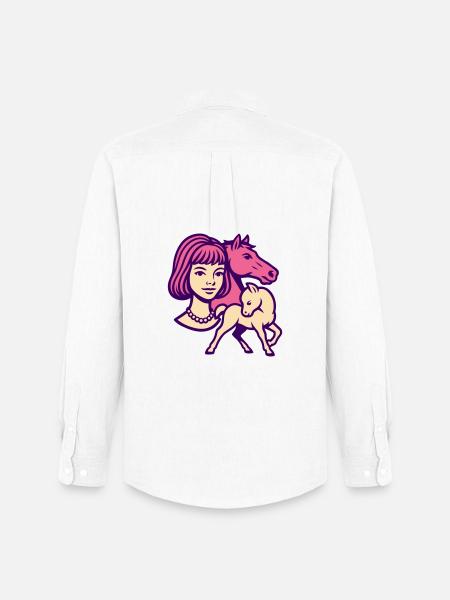 Pferdemädchen Pop-Art rosa - Männer Oxford Hemd von Stanley/Stella - Weiß