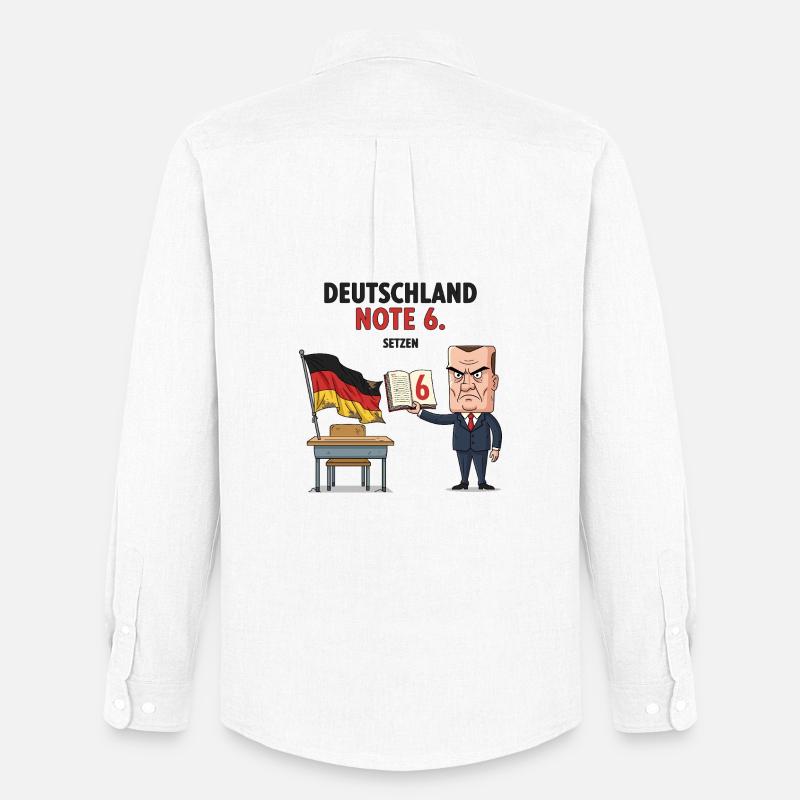 Deutschland Note 6 Motiv mit Lehrer  - Männer Oxford Hemd von Stanley/Stella - Weiß